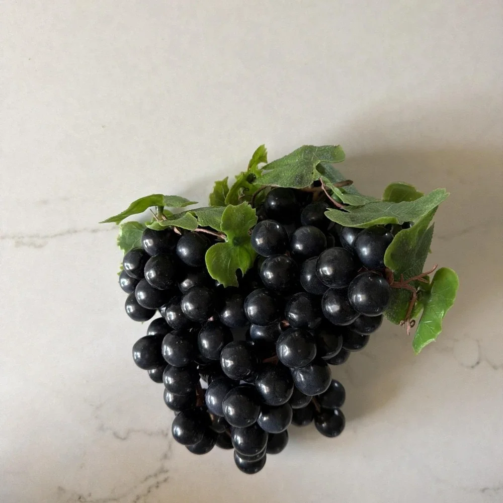 Lot of 3 Faux Fake Purple Black Grape Cluster Soft Plastic/Rubber Photo Prop VTG